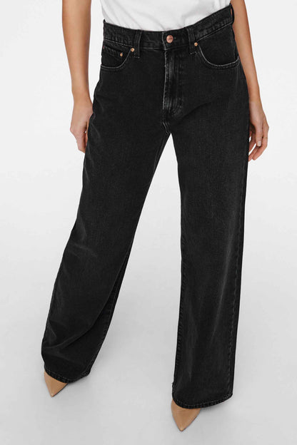 Donkergrijze Wijd Jeans van Denim