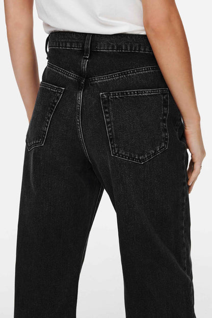 Donkergrijze Wijd Jeans van Denim