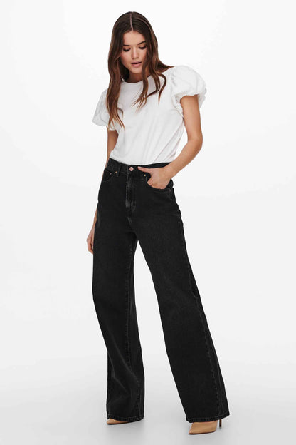 Donkergrijze Wijd Jeans van Denim