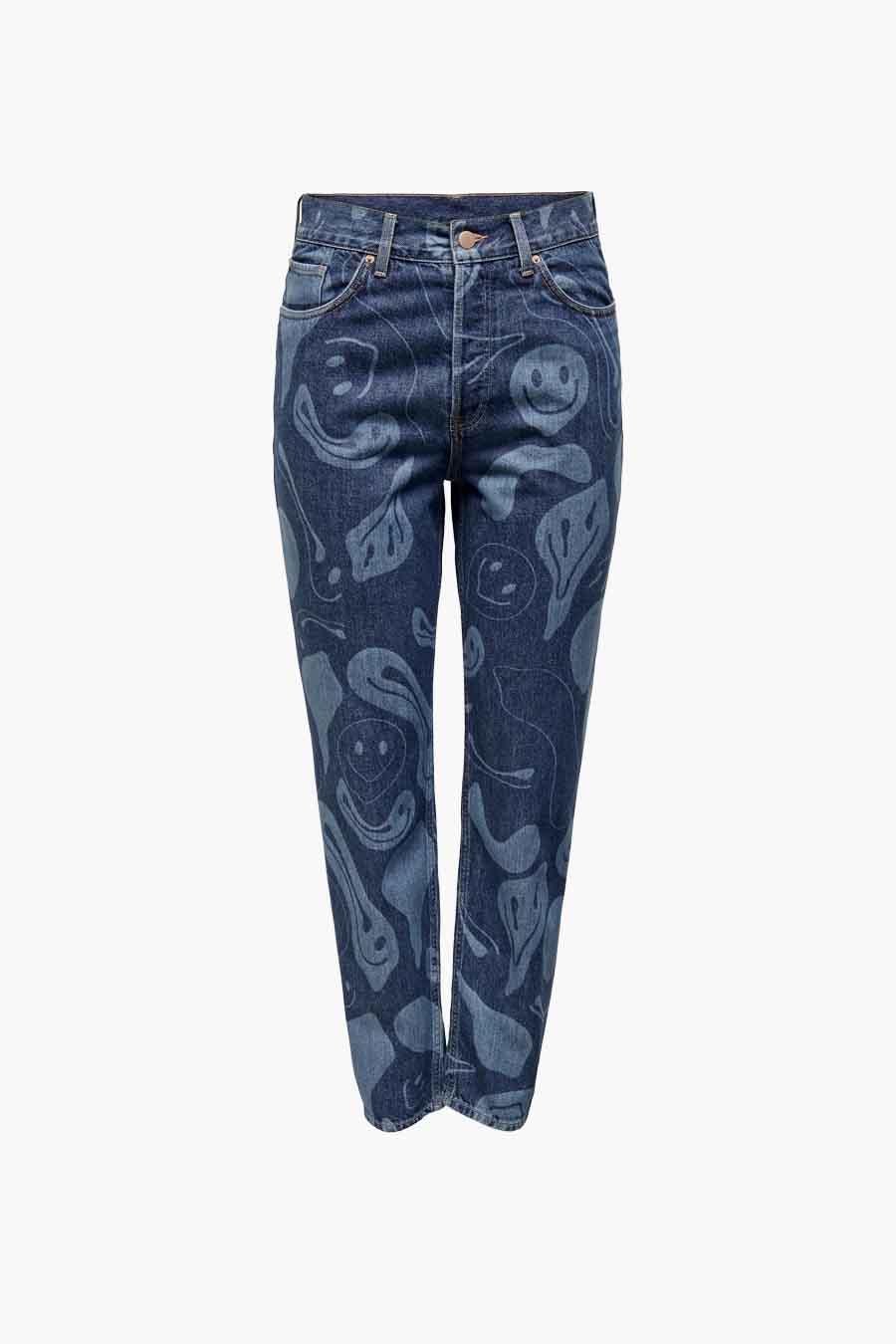 Donkerblauwe Denim Mom Jeans