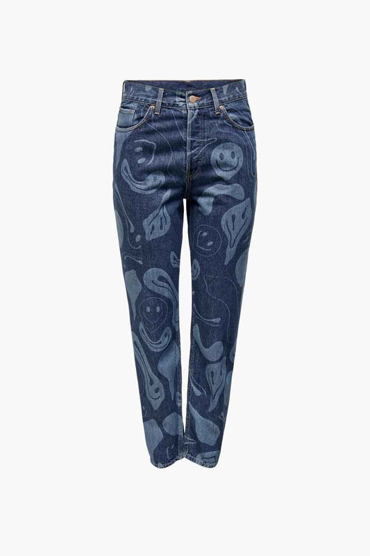 Donkerblauwe Denim Mom Jeans
