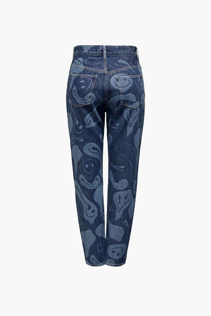 Donkerblauwe Denim Mom Jeans