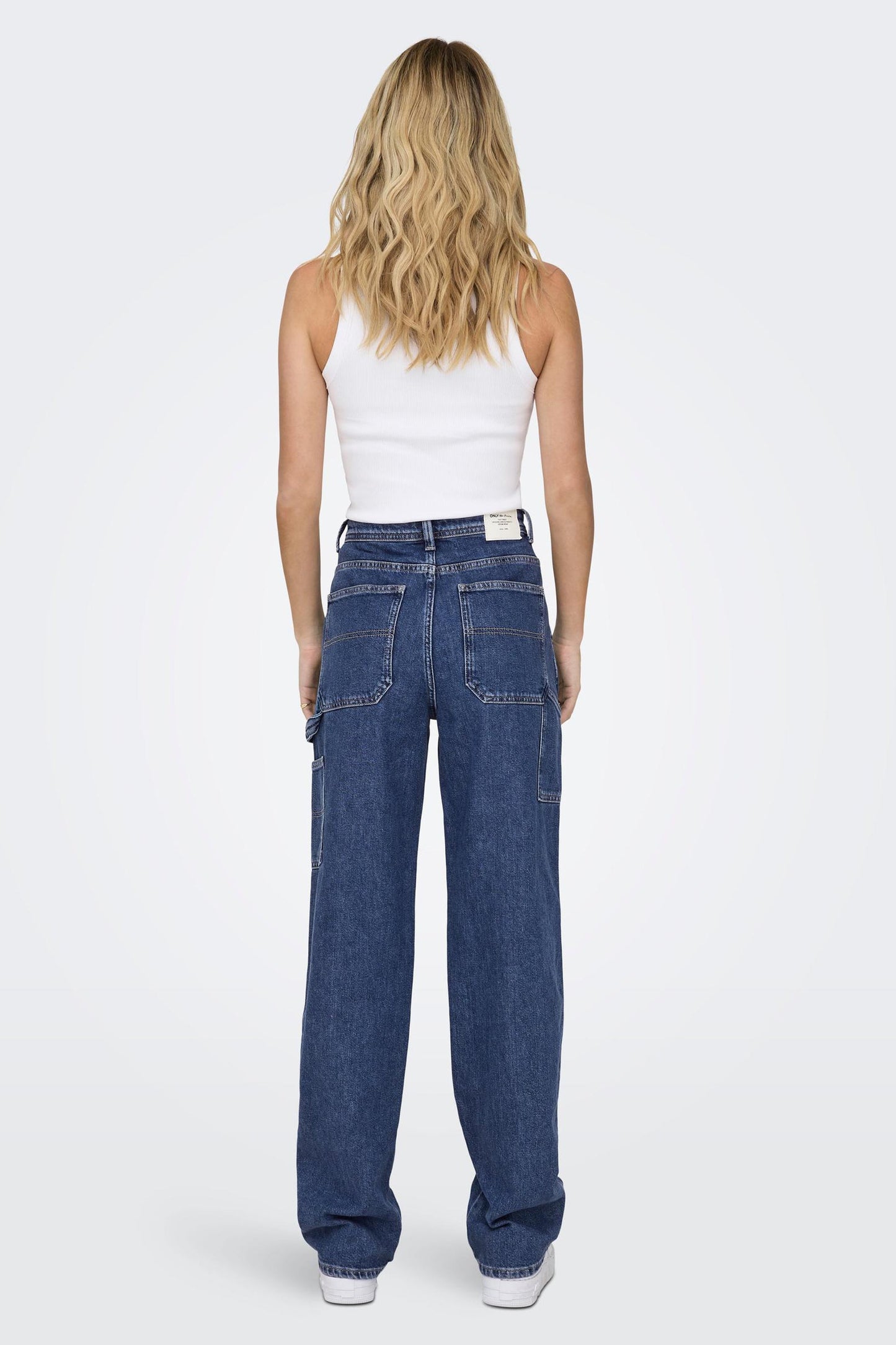 Donkerblauwe denim rechte jeans