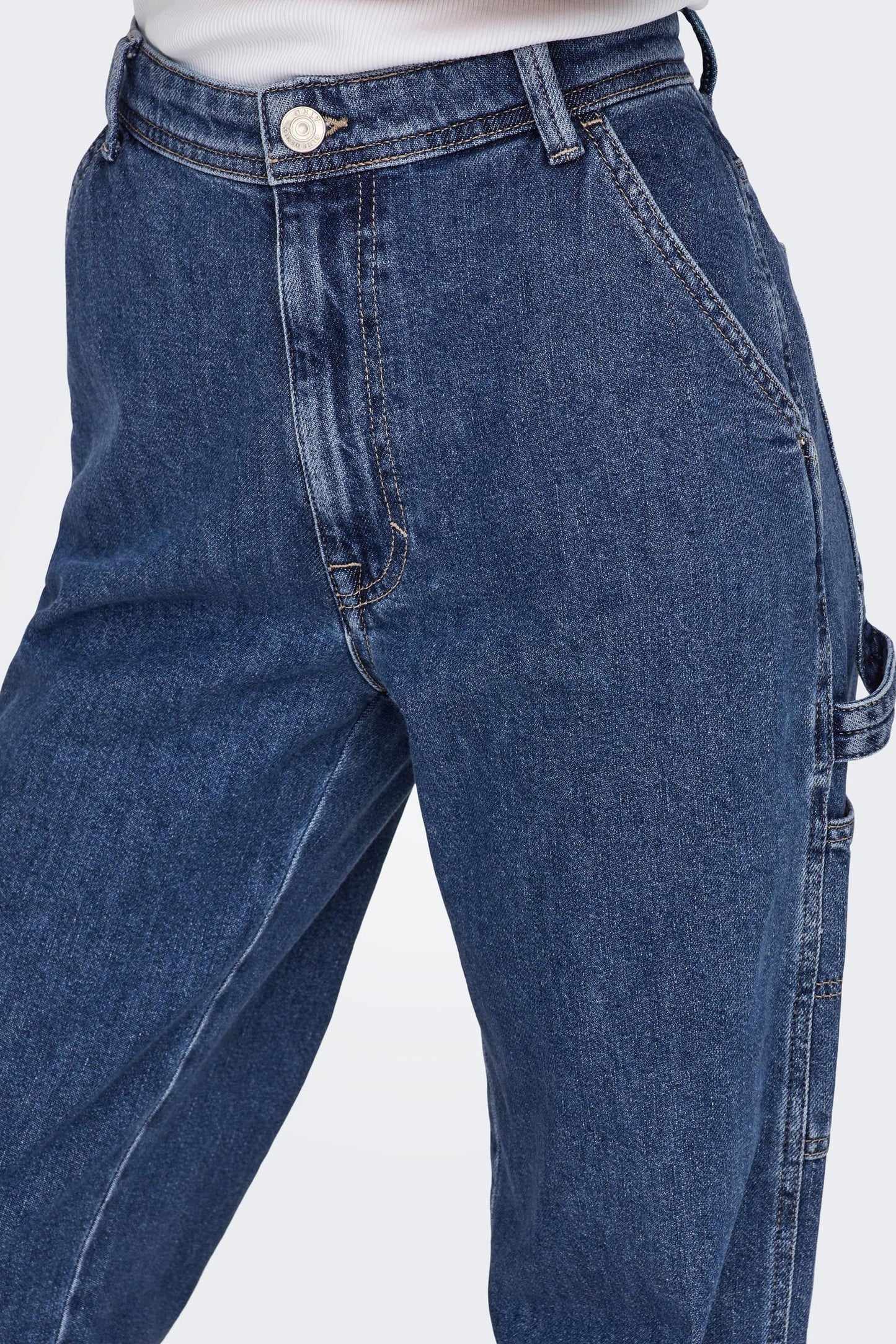 Donkerblauwe denim rechte jeans