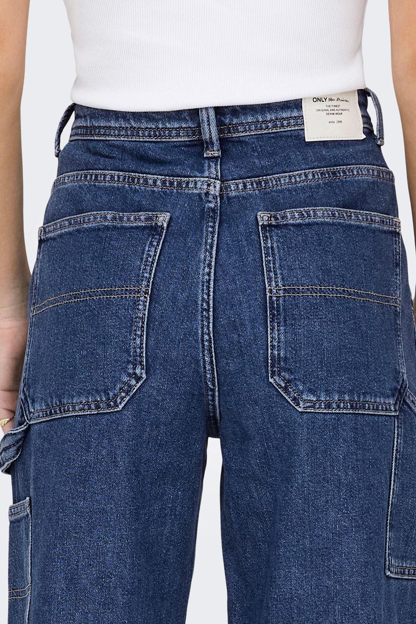 Donkerblauwe denim rechte jeans