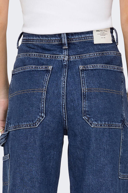 Donkerblauwe denim rechte jeans
