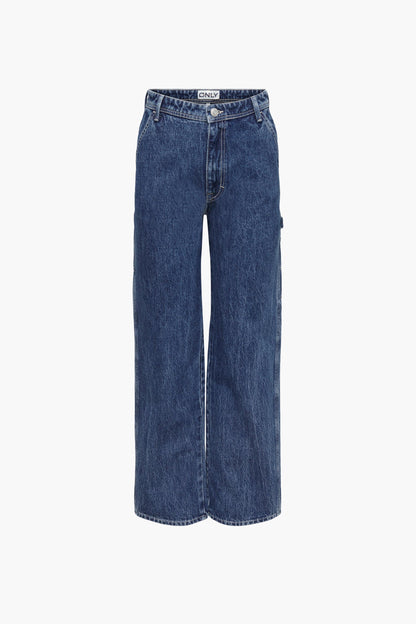 Donkerblauwe denim rechte jeans