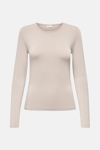 Beige Lange Mouwen T-shirt