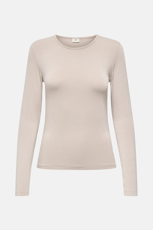 Beige Lange Mouwen T-shirt