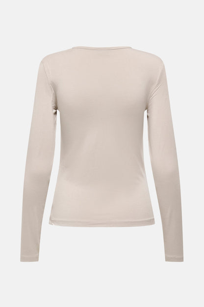 Beige Lange Mouwen T-shirt