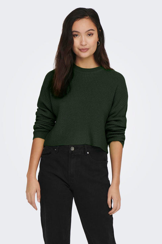 Groene ronde hals trui