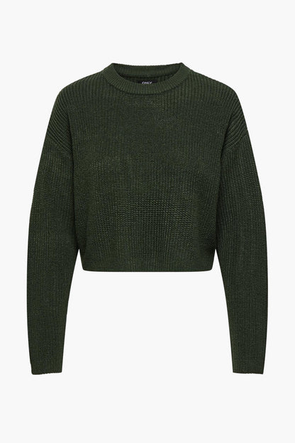 Groene ronde hals trui