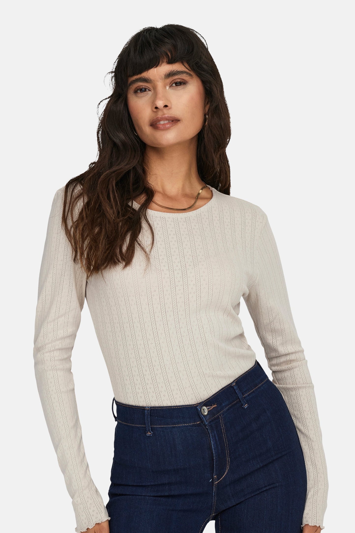 Lange Mouwen T-shirt - Ecru