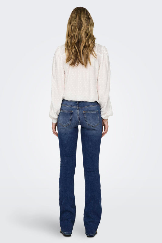 BLUSH FLARE - mid blauwe denim