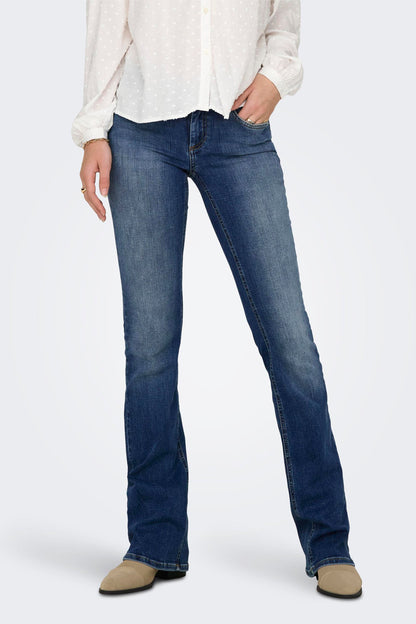 BLUSH FLARE - mid blauwe denim