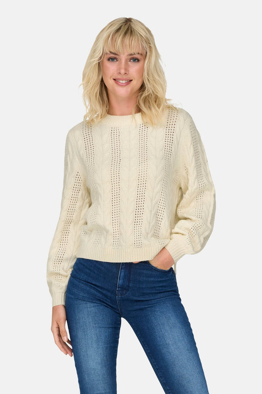 Ronde Hals Pullover - Wit