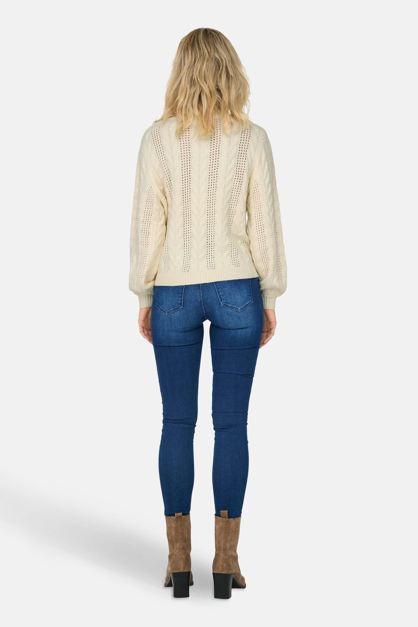 Ronde Hals Pullover - Wit