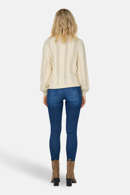 Ronde Hals Pullover - Wit
