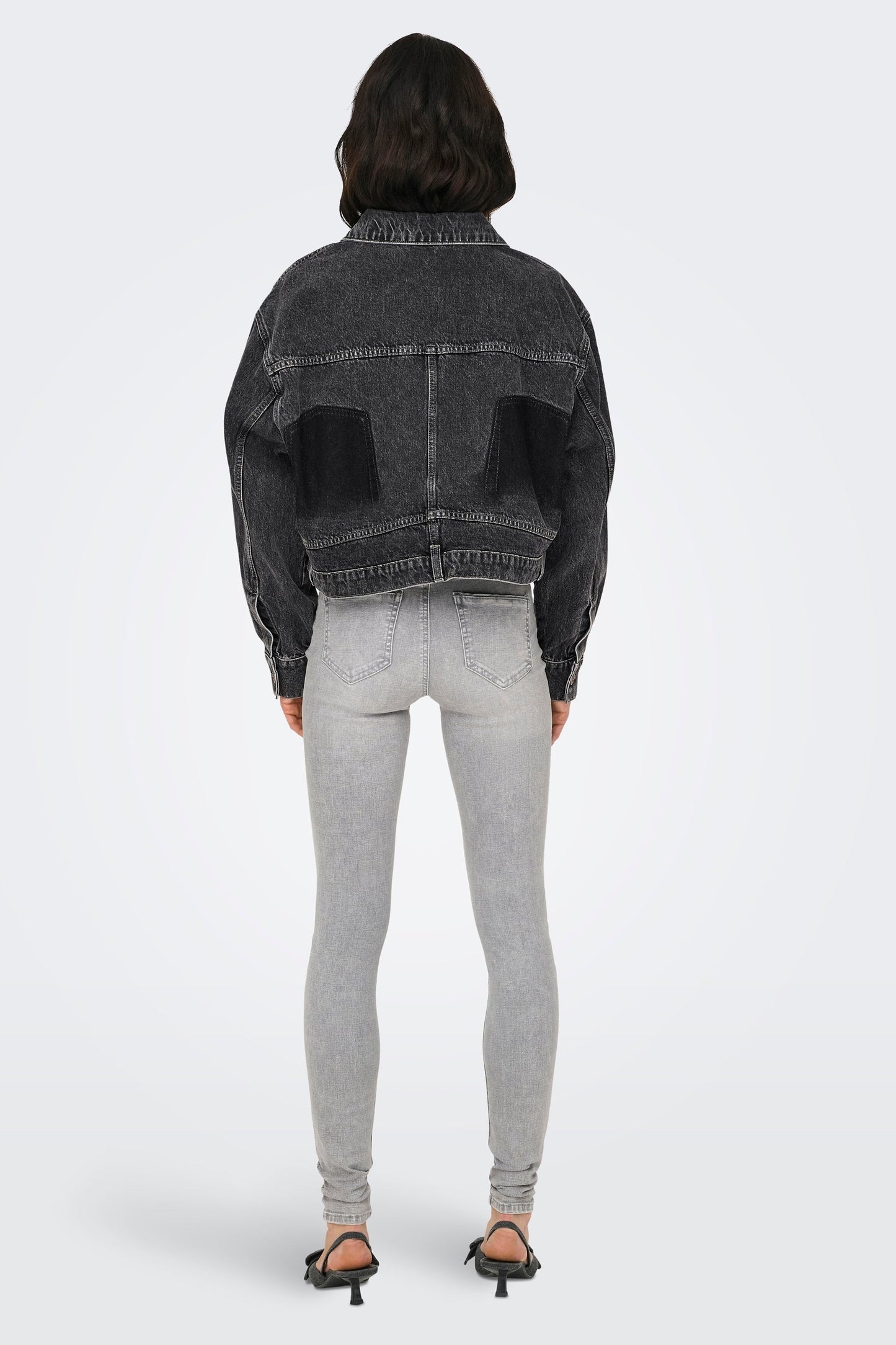 Donkergrijze Denim Spijkerjack