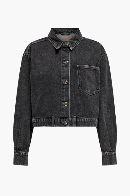 Donkergrijze Denim Spijkerjack