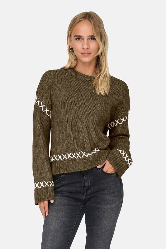 Trui met ronde hals bruin - ONLY®