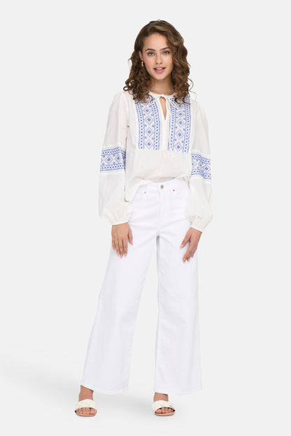 Witte Blouse met Lange Mouwen