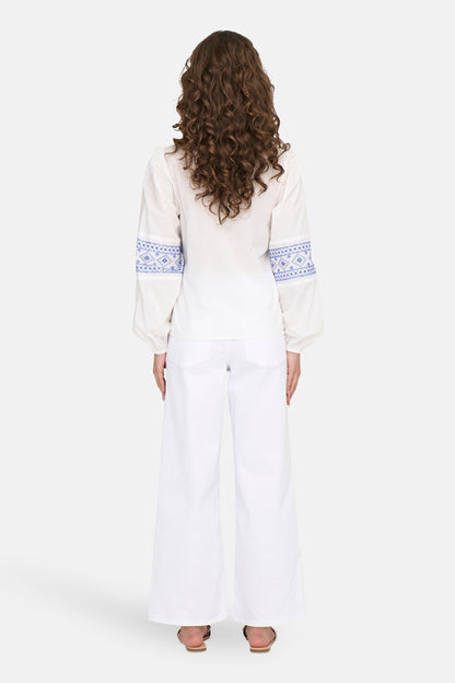 Witte Blouse met Lange Mouwen