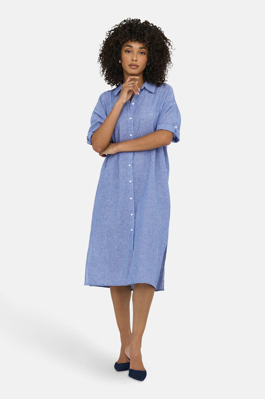 Korte Mouwen Blauw Jurkje
