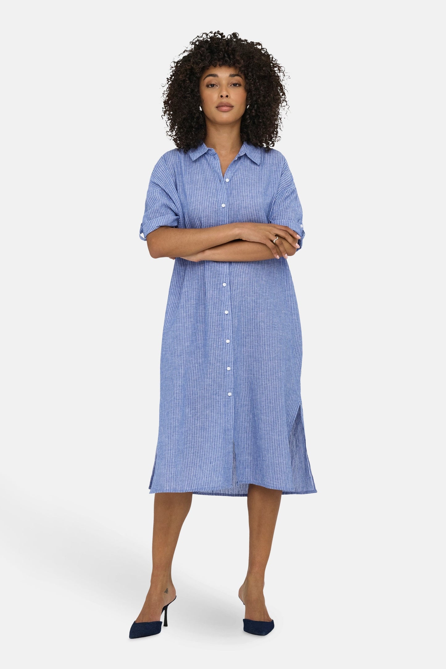 Korte Mouwen Blauw Jurkje