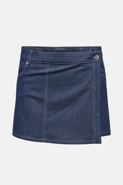 Donkerblauwe Denim Skort