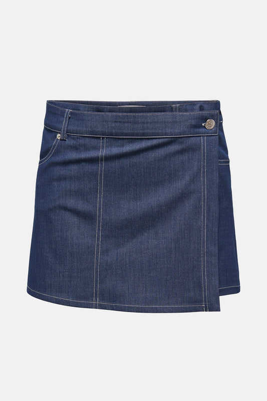 Donkerblauwe Denim Skort