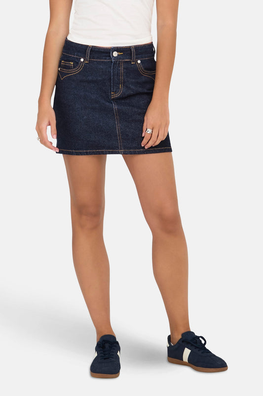 Donkerblauwe Denim Minirok