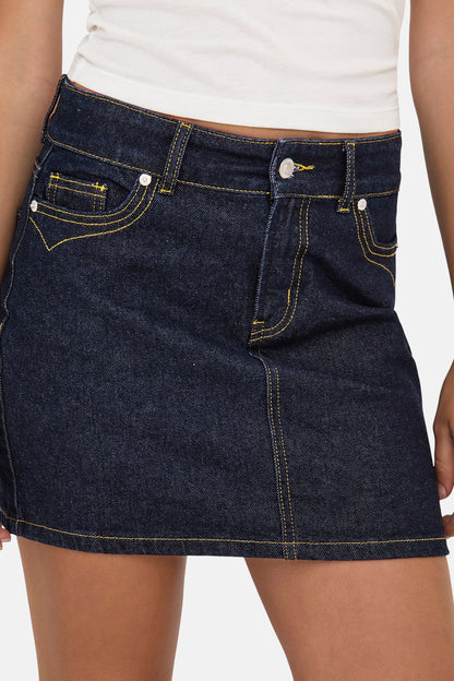 Donkerblauwe Denim Minirok
