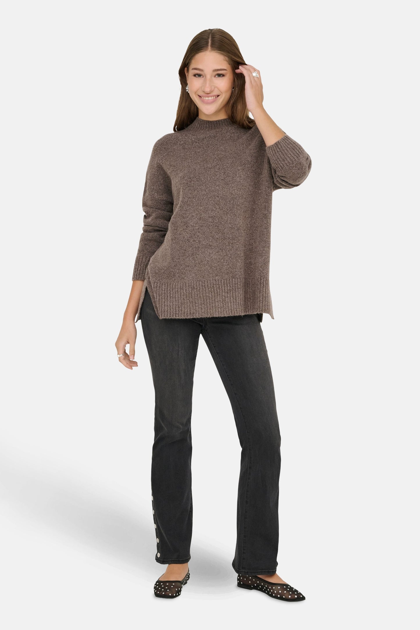 Trui met ronde hals bruin - ONLY®