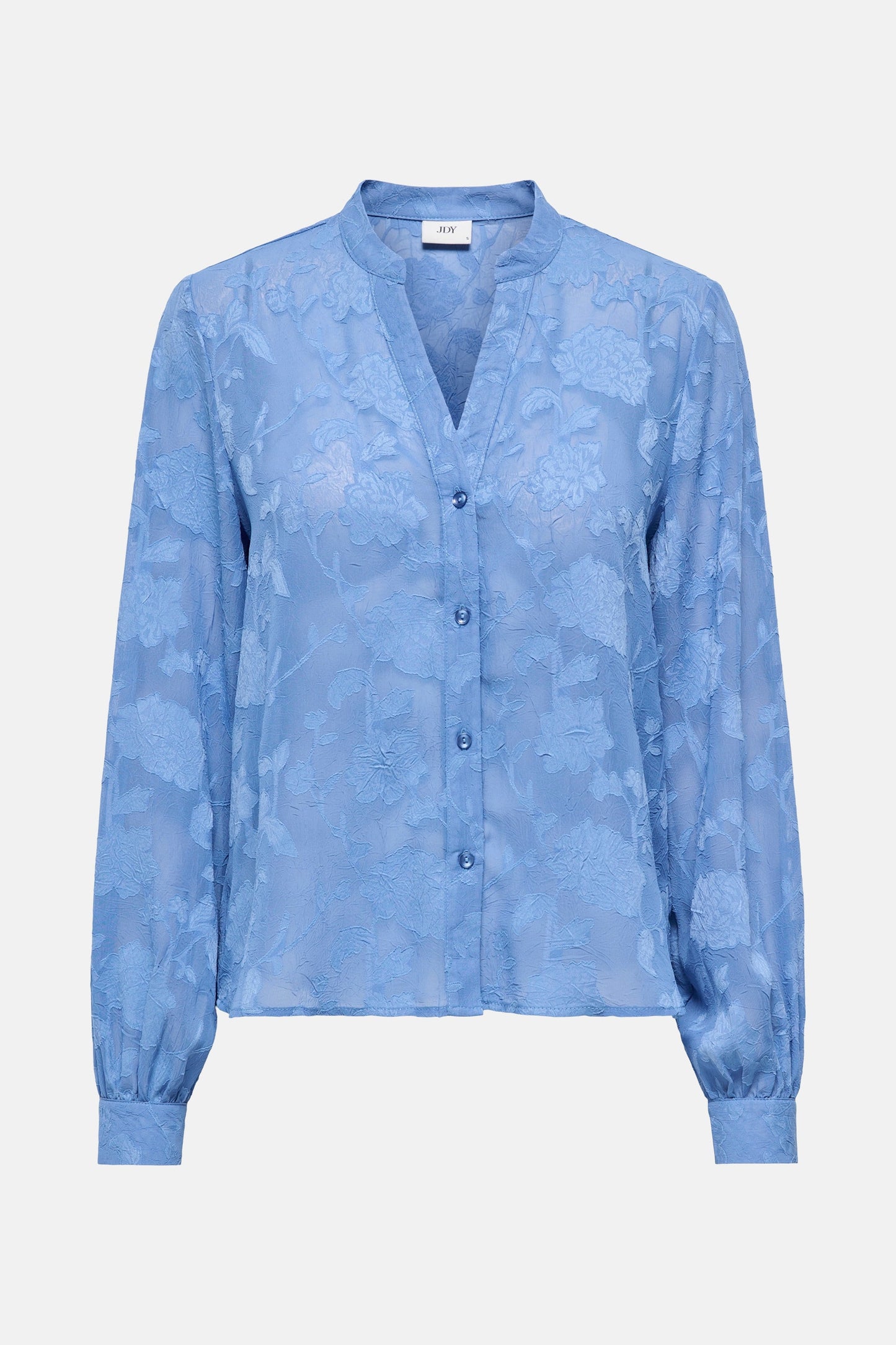 Lange Mouwen Blauw Overhemd