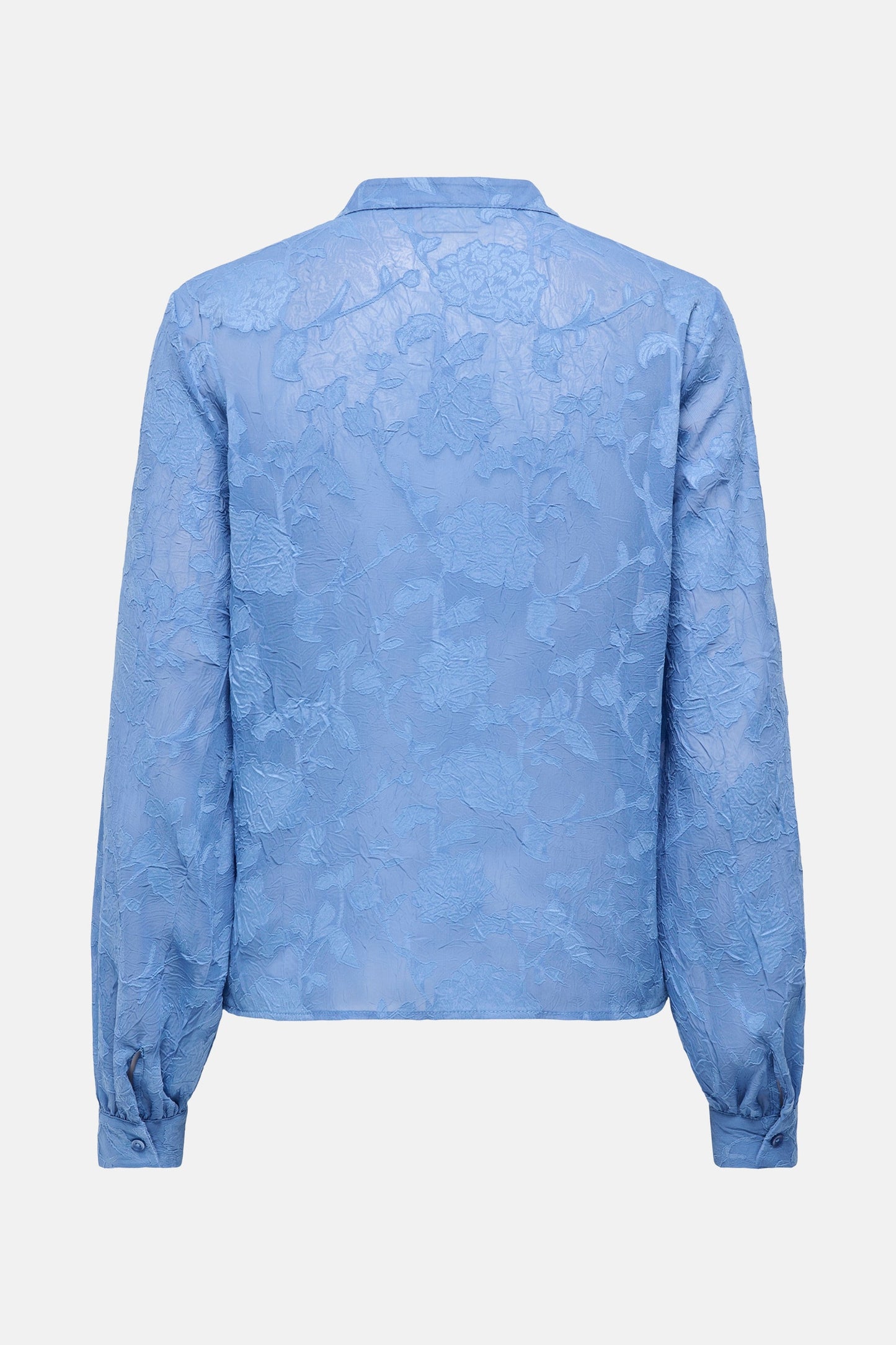 Lange Mouwen Blauw Overhemd