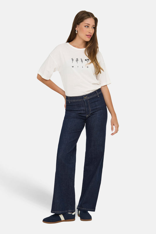Rechtaf jeans donkerblauwe denim - JDY