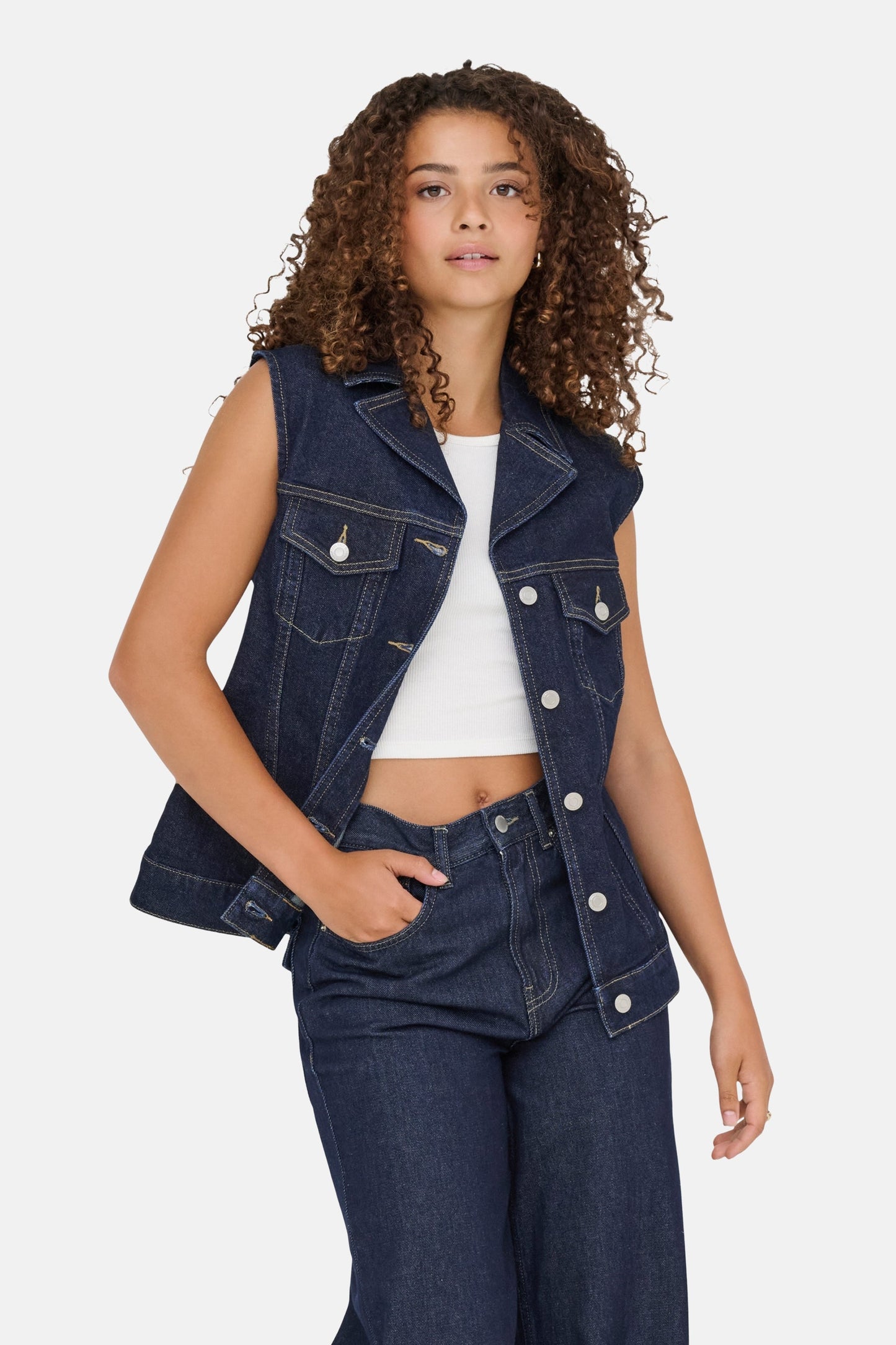 Jas (zonder mouwen) donkerblauwe denim - ONLY®