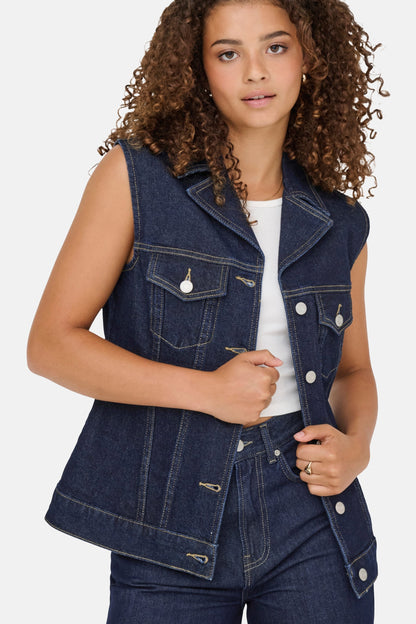 Jas (zonder mouwen) donkerblauwe denim - ONLY®