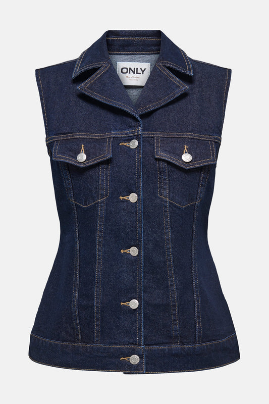 Jas (zonder mouwen) donkerblauwe denim - ONLY®