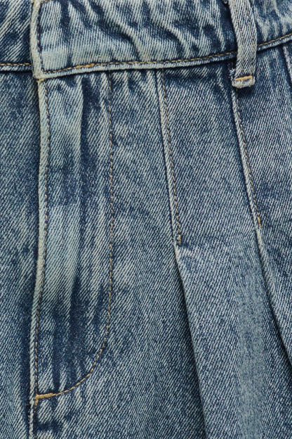 Mid Blue Denim Mini Skirt