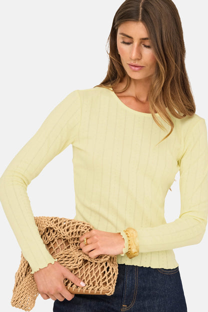 Geel T-shirt met Lange Mouwen
