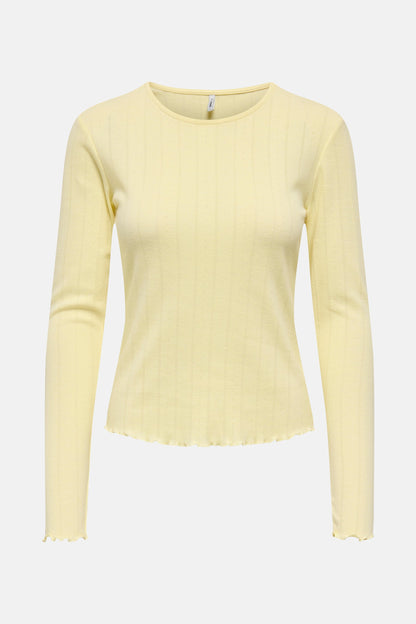 Geel T-shirt met Lange Mouwen