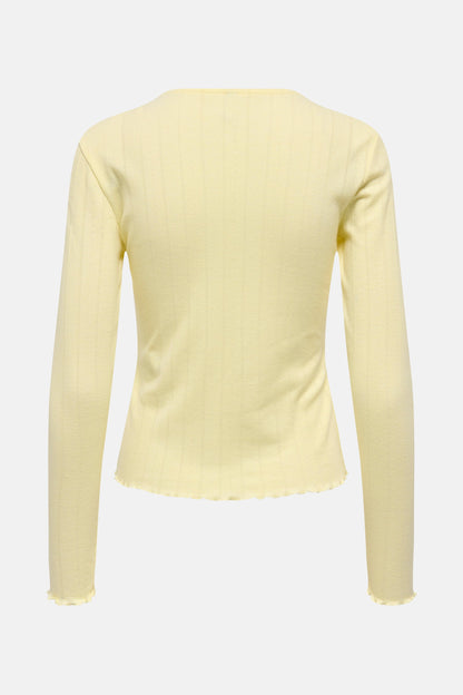 Geel T-shirt met Lange Mouwen