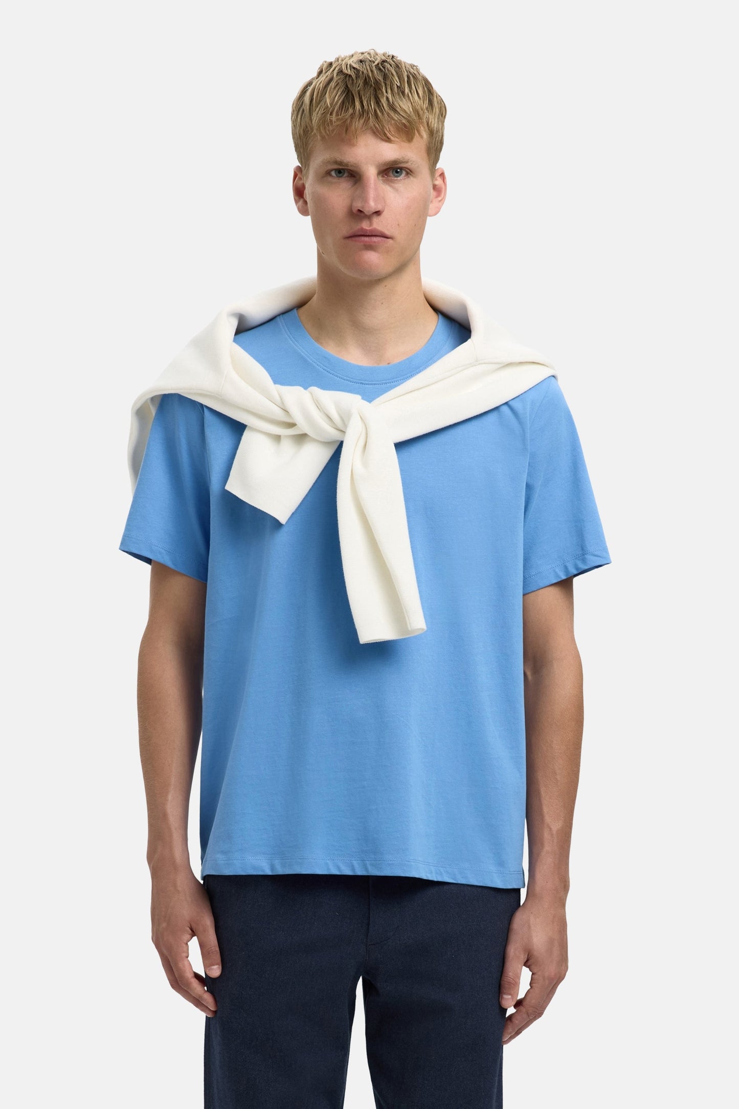 Blauwe Korte Mouwen T-shirt - Geselecteerd