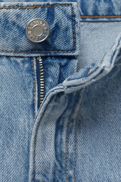 Lichteblauwe Denim Wijd Jeans - MANGO