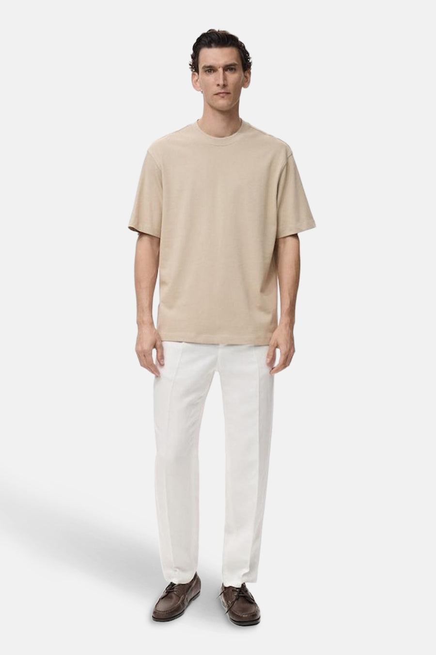 Beige Short Sleeve T-Shirt - MANGO