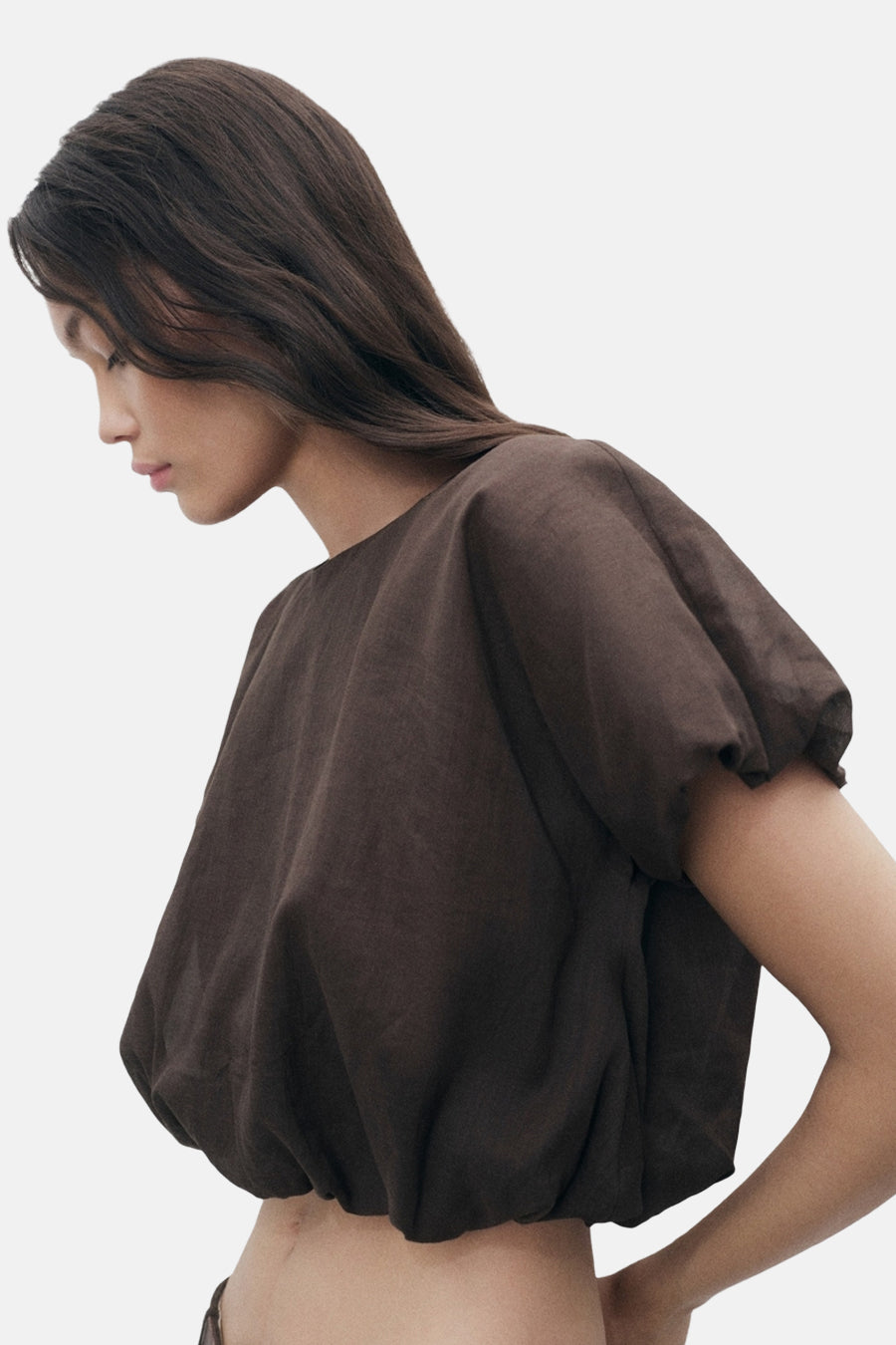 Korte Mouwen Blouse - Bruin