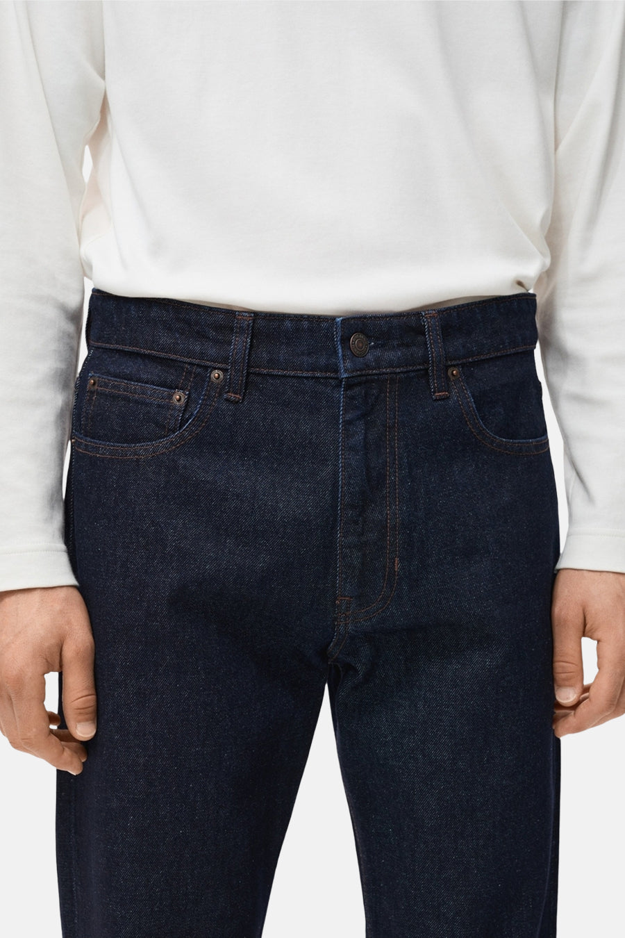 Rechtermode jeans donkerblauwe denim - MANGO