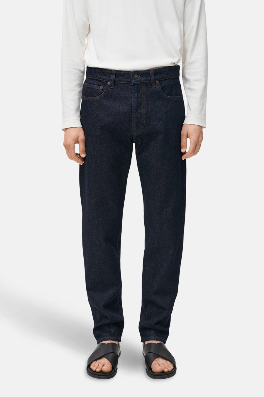 Rechtermode jeans donkerblauwe denim - MANGO